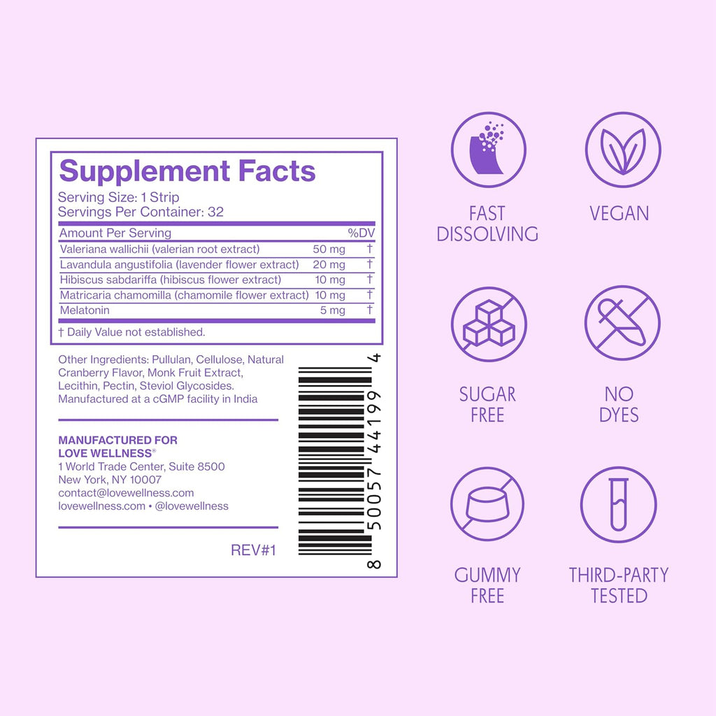 Love Wellness Sleep Quick Melt Strips